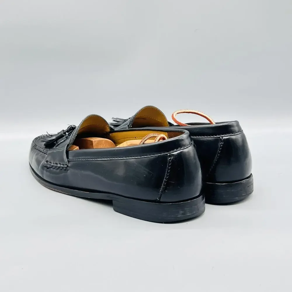 Cole Haan Shoes Mens 11.5 Black Leather Tassel Loafers Slip On Dress Classic